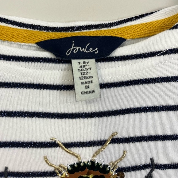 Girls kids Joules Size 7-8 long sleeve shirt with sequins - Picture 5 of 8